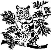 Hobbysjabloon - Template 12x12" 30x30cm curious owl