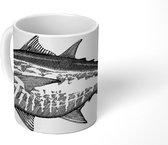 Mok - Koffiemok - Een klassieke illustratie van een vis - Mokken - 350 ML - Beker - Koffiemokken - Theemok