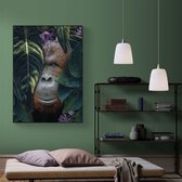 Poster Jungle Orangutan - Plexiglas - 70x100 cm - Meerdere Afmetingen & Prijzen | Wanddecoratie - Interieur - Art - Wonen - Schilderij - Kunst