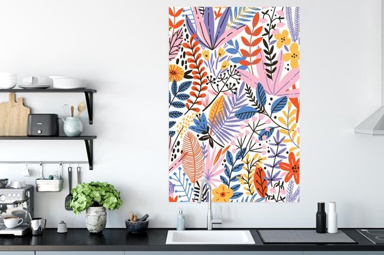 Poster Zomer - Planten - Bladeren - Patronen - 80x120 cm