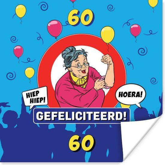 Poster Verjaardag - Vrouw - 60 Jaar - - cm | bol.com
