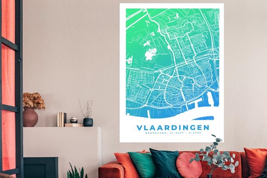 Poster Plan de ville - Vlaardingen - Nederland - 120x180 cm XXL
