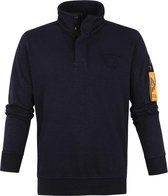 PME Legend Trui Half Button Donkerblauw - maat 3XL