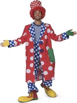Clown & Nar Kostuum | Jas Met Witte Bollen Clown Flappie Man | Maat 60-62 | Halloween | Verkleedkleding