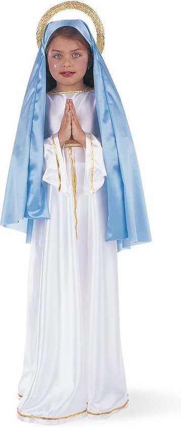 Maria Kostuum | Heilige Maria Moeder Van God | Meisje | Maat 110 | Kerst |  Verkleedkleding | bol.com