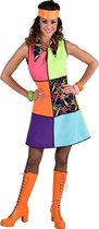 Magic By Freddy's - Hippie Kostuum - Grote Kleurige Vlakken Jaren 80 Neon Swirls - Vrouw - Multicolor - Large - Carnavalskleding - Verkleedkleding