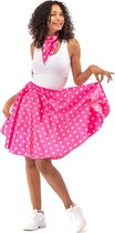 Jaren 50 Kostuum | Jaren 50 Glimmend Roze Polkadot Rock And Roll Swing | Vrouw | XXL | Carnavalskleding | Verkleedkleding