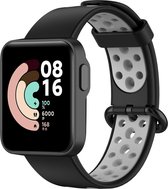 Siliconen Smartwatch bandje - Geschikt voor Xiaomi Mi Watch Lite sport bandje - zwart/grijs - Strap-it Horlogeband / Polsband / Armband