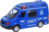 politie bus met licht en geluid 21 cm blauw
