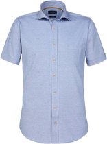 Profuomo Overhemd KM Knitted Blauw - maat 38