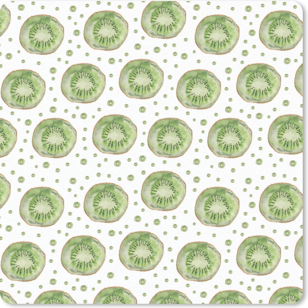 Muismat 30x30 cm - Mousepad Kiwi - Aquarel - Sjablonen - Muismatten
