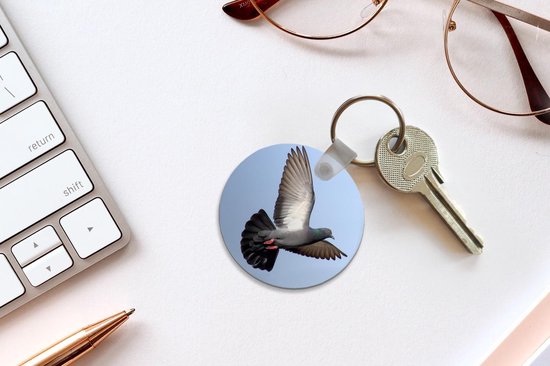 Porte-clés - Duif - Air - Blauw - Plastique - Rond