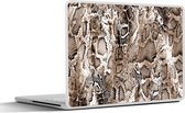 Laptop sticker - 10.1 inch - Dierenprint - Vormen - Bruin - 25x18cm - Laptopstickers - Laptop skin - Cover