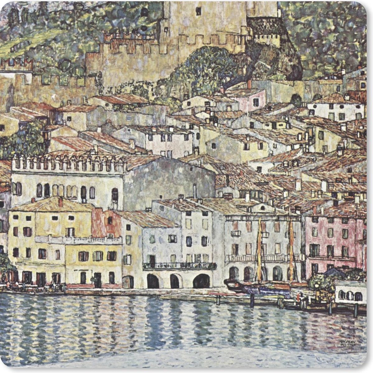 Muismat 20x20 cm - Mousepad Landscape - Gustav Klimt - Muismatten