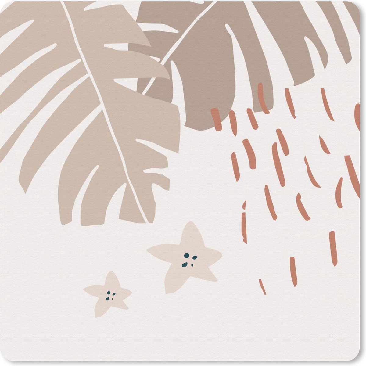 Muismat 30x30 cm - Mousepad Zomer - Ster - Blad - Muismatten