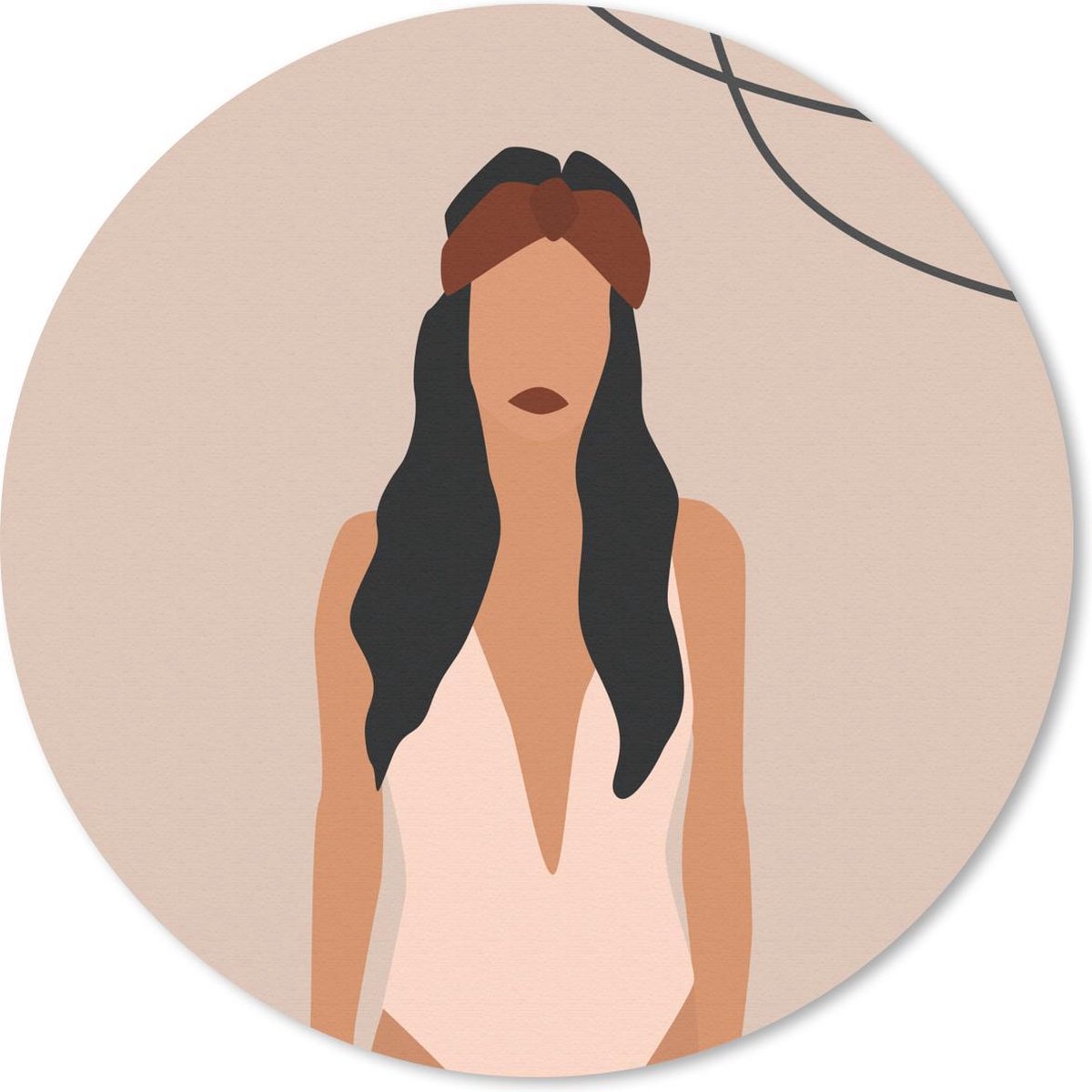 Muismat rond 30x30 cm - Mousepad Zomer - Badpak - Pastel - Ronde muismatten