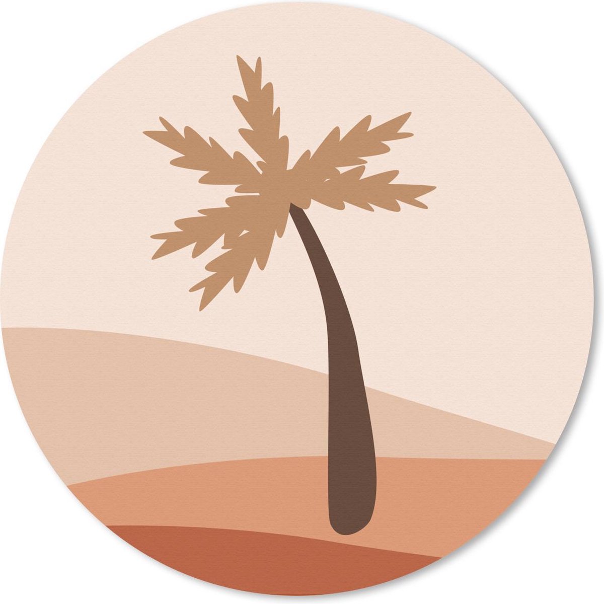 Muismat rond 40x40 cm - Mousepad Zomer - Palmboom - Abstract - Ronde muismatten