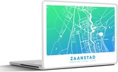 Laptop sticker - 17.3 inch - Stadskaart - Zaanstad - Groen - Blauw - 40x30cm - Laptopstickers - Laptop skin - Cover