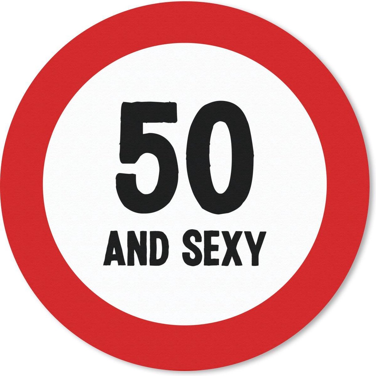 Muismat rond 50x50 cm - Mousepad Jubileum - 50 Jaar - Rood - Wit - Ronde muismatten
