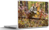 Autocollant pour ordinateur portable - 13,3 pouces - Loup - Branche - Forêt - 31x22,5 cm - Autocollants pour ordinateur portable - Skin pour ordinateur portable - Housse