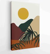 Canvas schilderij - Mountain and Botanical wall art vector set. Earth tones landscapes wallpaper 3 -    – 1924982612 - 80*60 Vertical