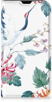 Wallet Bookcase geschikt voor iPhone 13 mini Telefoonhoesje Bird Flowers