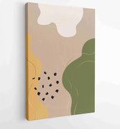 Canvas schilderij - Earth tones organic shape Art design for poster, print, cover, wallpaper, Minimal and natural wall art. Vector illustration. 2 -    – 1839106036 - 80*60 Vertica