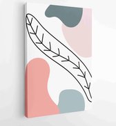 Canvas schilderij - Earth tone boho foliage line art drawing with abstract shape. Abstract Plant Art design for print, cover, wallpaper, Minimal and natural wall art. 4 -    – 1843