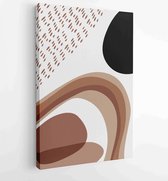 Canvas schilderij - Earth tones organic shape Art design for poster, print, cover, wallpaper, Minimal and natural wall art. 1 -    – 1868903737 - 40-30 Vertical