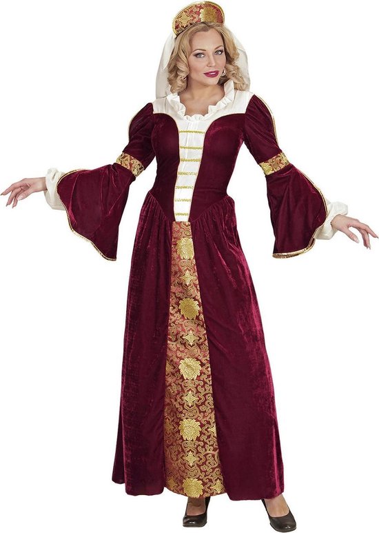 Widmann - Koning Prins & Adel Kostuum - Middeleeuwse Koningin Candarella - Vrouw - Rood - Small - Carnavalskleding - Verkleedkleding