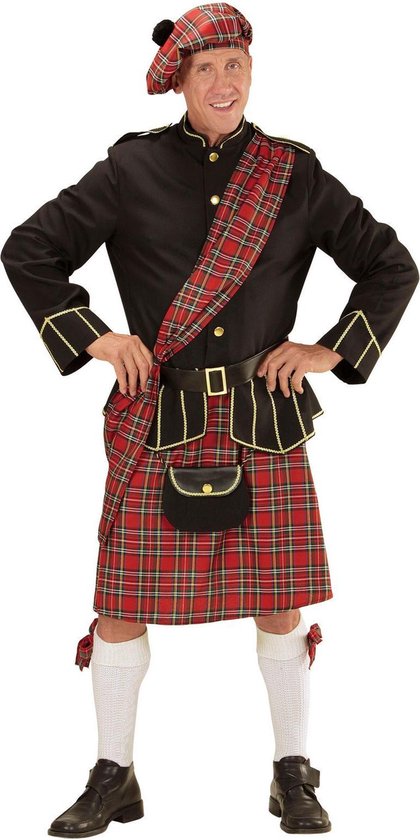 Widmann - Landen Thema Kostuum - Tartan Fella Schotse - Man - Rood, Zwart - XL - Carnavalskleding - Verkleedkleding