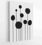 Canvas schilderij - Black and white organic shape Art brush design for wall framed prints, canvas prints, poster, home decor, cover, wallpaper. 1 -    – 1887339673 - 115*75 Vertica