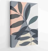 Canvas schilderij - Botanical wall art vector set. Earth tone boho foliage line art drawing with abstract shape. 3 -    – 1881805195 - 50*40 Vertical