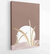 Canvas schilderij - Botanical and gold abstract wall arts vector collection. 1 -    – 1875717844 - 80*60 Vertical