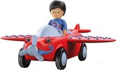 speelgoedauto Leo junior 21 cm rood/paars 2-delig