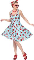 Widmann - Jaren 50 Kostuum - Goed Kersenjaar - Vrouw - blauw,rood - Small - Carnavalskleding - Verkleedkleding