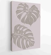 Canvas schilderij - Foliage line art drawing with abstract shape. Abstract Plant Art design for print, cover, wallpaper, Minimal and natural wall art. 1 -    – 1813295317 - 115*75