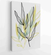 Canvas schilderij - Earth tone boho foliage line art drawing with abstract shape. Abstract Plant Art design for print, cover, wallpaper, Minimal and natural wall art. 4 -    – 1831
