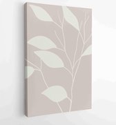 Canvas schilderij - Foliage line art drawing with abstract shape. Abstract Eucalyptus and Art design for print, cover, wallpaper, Minimal and natural wall art. 4 -    – 1823785568