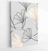 Canvas schilderij - Ginkgo leaves cover design background vector. Luxury Floral art deco. Gold natural wall art and pattern design 2 -    – 1813369858 - 80*60 Vertical