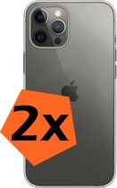 Hoesje Geschikt voor iPhone 13 Pro Hoesje Siliconen Cover Case - Hoes Geschikt voor iPhone 13 Pro Hoes Back Case - 2-PACK - Transparant