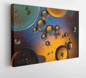 Canvas schilderij - Bubbles world colorful macro oil drops in water surface background  -     1376739701 - 115*75 Horizontal