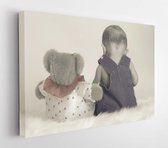 Canvas schilderij - Baby and Bear  -     289823 - 50*40 Horizontal