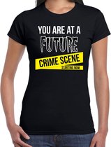 Halloween Future crime scene halloween verkleed t-shirt zwart voor dames - horror shirt / kleding / kostuum XXL