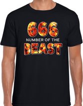 Halloween - 666 number of the beast halloween verkleed t-shirt zwart voor heren - horror shirt / kleding / kostuum M