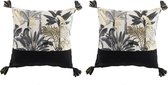 Sierkussen 40 x 40 cm Black & Gold Jungle - 2 Stuks