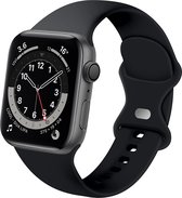 Strap-it Classic Siliconen band - Geschikt voor Apple Watch bandje - Series 1/2/3/4/5/6/7/8/9/SE/Ultra (2) - Zwart - Bandje siliconen sport loop - iWatch sportbandje voor maat: 42 mm 44 mm 45 mm 49 mm