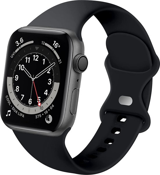 Strap-it Band adapté pour Apple Watch - bracelet en silicone - noir - Taille: 42 - 44 - 45mm