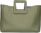 Manfield - Groene shopper met vierkant handvat