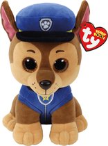 Ty Knuffel - PAW Patrol - Chase - Pluche - Hondje - Speelgoed - Glitter Oogjes (24 cm)